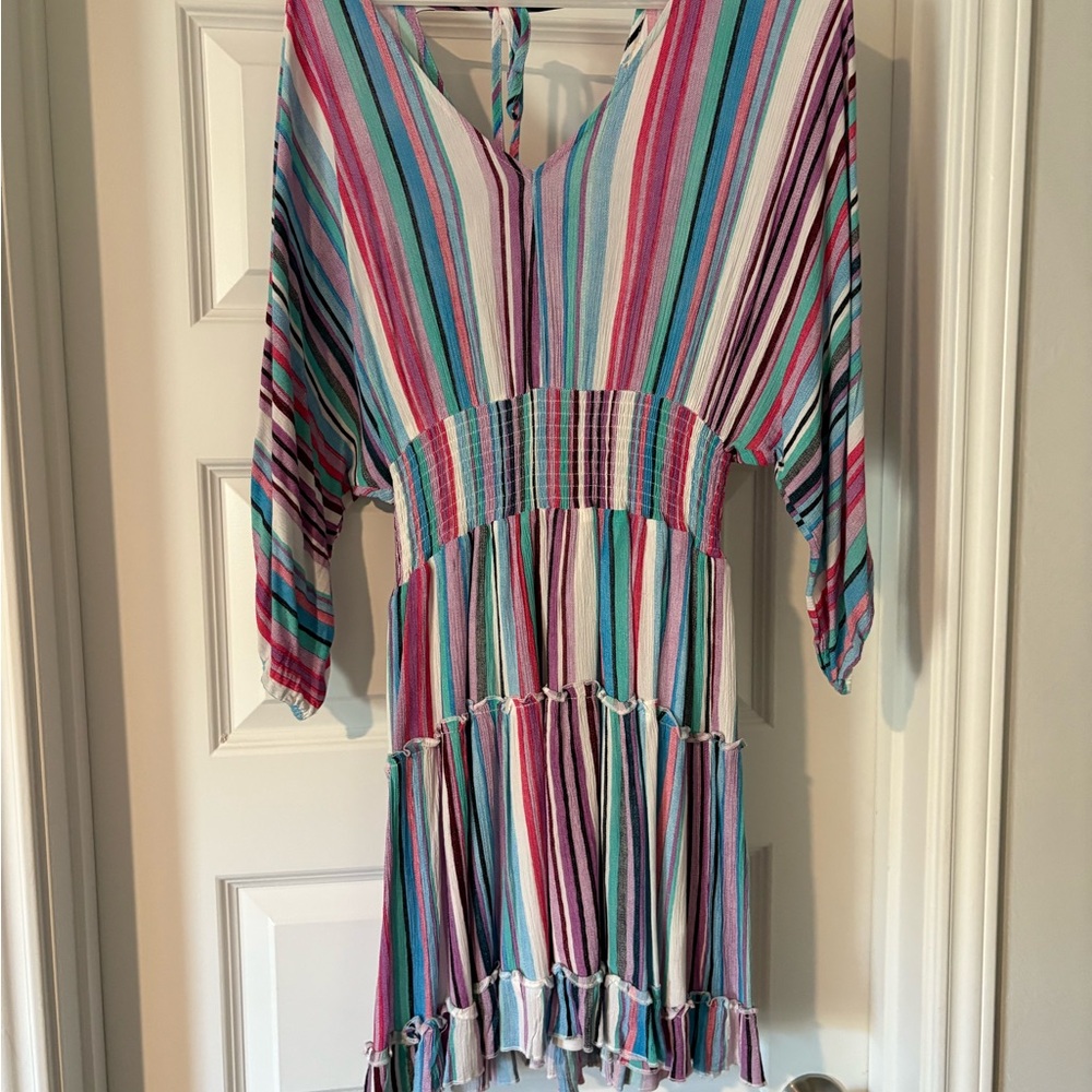 LA MIEL Multicolor Striped Mini Dress